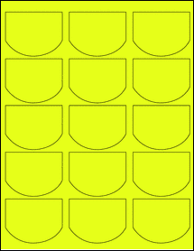 Sheet of 2.5126" x 1.9465" Fluorescent Yellow labels