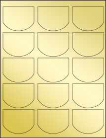 Sheet of 2.5126" x 1.9465" Gold Foil Inkjet labels