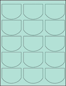 Sheet of 2.5126" x 1.9465" Pastel Green labels