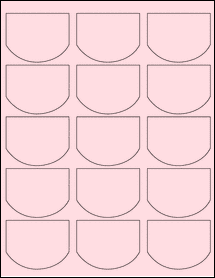 Sheet of 2.5126" x 1.9465" Pastel Pink labels