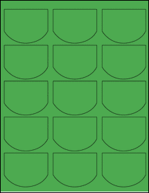 Sheet of 2.5126" x 1.9465" True Green labels