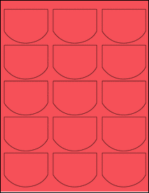 Sheet of 2.5126" x 1.9465" True Red labels