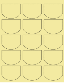 Sheet of 2.5126" x 1.9465" Pastel Yellow labels