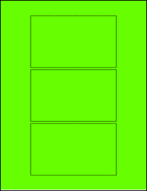 Sheet of 5" x 3" Fluorescent Green labels