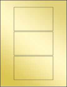 Sheet of 5" x 3" Gold Foil Laser labels