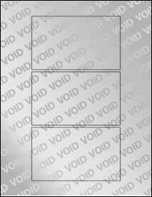 Sheet of 5" x 3" Void Silver Polyester labels