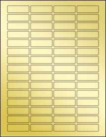 Sheet of 1.75" x 0.56" Gold Foil Inkjet labels