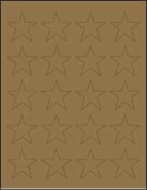 Sheet of 1.75" x 1.75" Brown Kraft labels