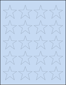 Sheet of 1.75" x 1.75" Pastel Blue labels