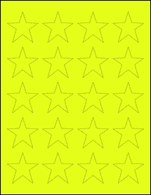 Sheet of 1.75" x 1.75" Fluorescent Yellow labels