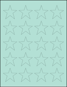 Sheet of 1.75" x 1.75" Pastel Green labels