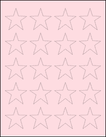 Sheet of 1.75" x 1.75" Pastel Pink labels