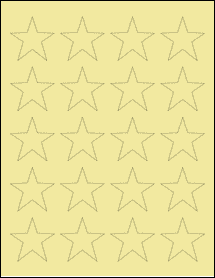 Sheet of 1.75" x 1.75" Pastel Yellow labels