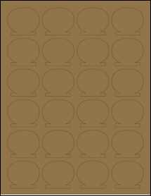 Sheet of 1.8034" x 1.5492" Brown Kraft labels