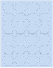 Sheet of 1.8034" x 1.5492" Pastel Blue labels