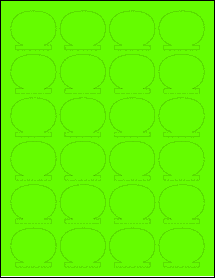 Sheet of 1.8034" x 1.5492" Fluorescent Green labels