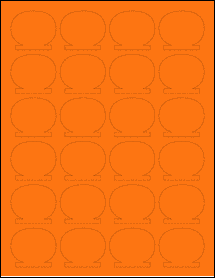 Sheet of 1.8034" x 1.5492" Fluorescent Orange labels