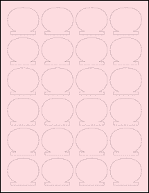 Sheet of 1.8034" x 1.5492" Pastel Pink labels