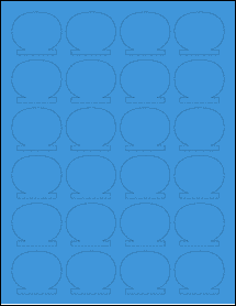 Sheet of 1.8034" x 1.5492" True Blue labels