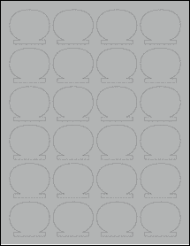 Sheet of 1.8034" x 1.5492" True Gray labels