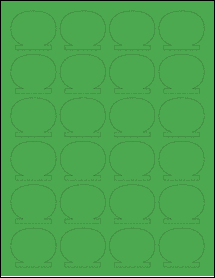 Sheet of 1.8034" x 1.5492" True Green labels