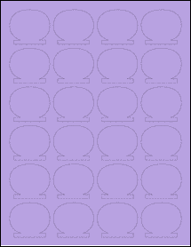 Sheet of 1.8034" x 1.5492" True Purple labels