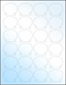 Sheet of 1.8034" x 1.5492" White Gloss Inkjet labels