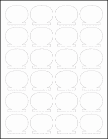 Sheet of 1.8034" x 1.5492" Removable White Matte labels