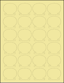 Sheet of 1.8034" x 1.5492" Pastel Yellow labels