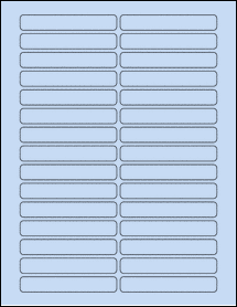 Sheet of 3.5" x 0.55" Pastel Blue labels