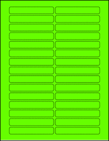 Sheet of 3.5" x 0.55" Fluorescent Green labels