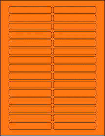 Sheet of 3.5" x 0.55" Fluorescent Orange labels