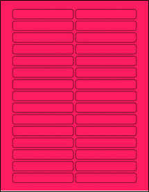 Sheet of 3.5" x 0.55" Fluorescent Pink labels