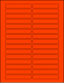 Sheet of 3.5" x 0.55" Fluorescent Red labels