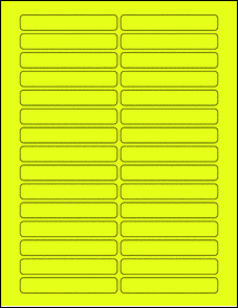 Sheet of 3.5" x 0.55" Fluorescent Yellow labels