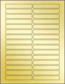 Sheet of 3.5" x 0.55" Gold Foil Laser labels