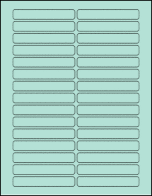 Sheet of 3.5" x 0.55" Pastel Green labels