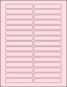 Sheet of 3.5" x 0.55" Pastel Pink labels