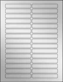 Sheet of 3.5" x 0.55" Silver Foil Laser labels