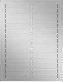 Sheet of 3.5" x 0.55" Weatherproof Silver Polyester Laser labels