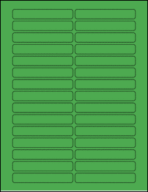 Sheet of 3.5" x 0.55" True Green labels