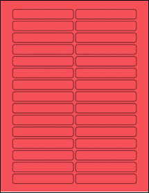 Sheet of 3.5" x 0.55" True Red labels