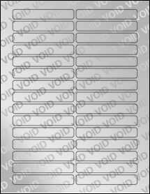 Sheet of 3.5" x 0.55" Void Silver Polyester labels