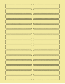 Sheet of 3.5" x 0.55" Pastel Yellow labels