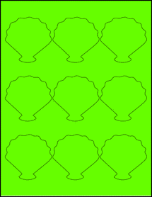 Sheet of 0" x 0" Fluorescent Green labels