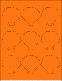 Sheet of 0" x 0" Fluorescent Orange labels