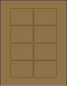 Sheet of 2.875" x 2.1238" Brown Kraft labels