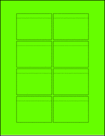 Sheet of 2.875" x 2.1238" Fluorescent Green labels