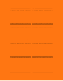 Sheet of 2.875" x 2.1238" Fluorescent Orange labels