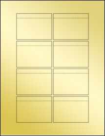 Sheet of 2.875" x 2.1238" Gold Foil Laser labels